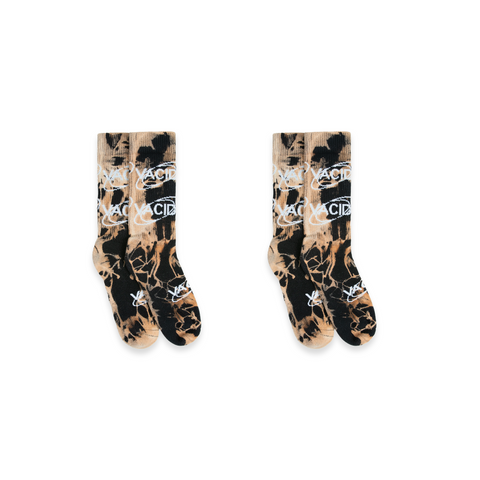 Logo Socks Tie Dye Black Pack of 2